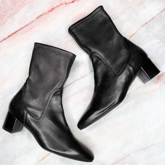 Stuart Weitzman Shoes - NEW Stuart Weitzman Ernestine Black Leather Boots Booties 6.5